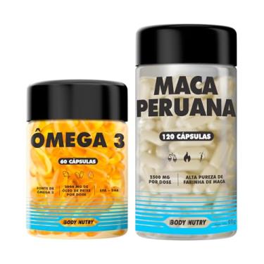 Imagem de Kit 1x Maca peruana Premium 120 Caps 2500mg Lepidium Meyenii Melhora Performance Energia Resistência Homens Mulheres + 1x Ômega 3 Fish Oil 2000mg Dha Epa 60 Softgels Ultra Concentrado - Body Nutry