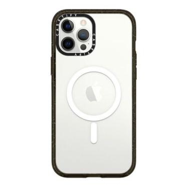 Imagem de CASETiFY Capa Impact para iPhone 12 Pro Max [4X testado contra quedas de grau militar/proteção contra quedas de 2,5 metros/compatível com Magsafe] - preto transparente