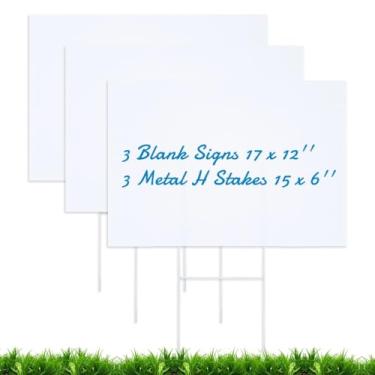 Imagem de Reutilizável, impermeável, exterior, para placas de gramado, plástico ondulado, dupla face, 43 x 30 cm, placas personalizadas DIY para festas, casamentos, vendas, publicidade com estacas, para placas