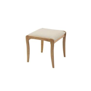 Imagem de Banqueta Estofado em Madeira Tauari 45 cm - Amêndoa - Linfer, Amêndoa