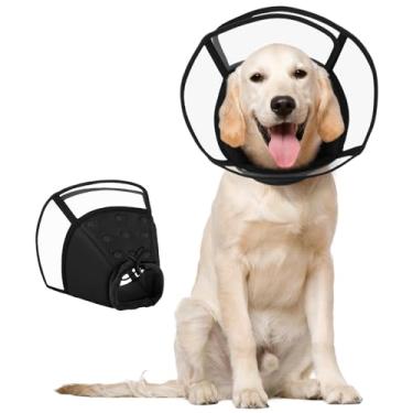 Imagem de Kuoser Coleira de cone para cães com acolchoamento macio para parar de lamber, cones macios ajustáveis para cães extragrandes após a cirurgia, coleira de recuperação respirável para animais de