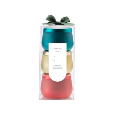Imagem de CUE Conjunto de vela perfumada para o dia da neve | OpenWick | Mistura de cera de coco de soja | Vela festiva | Queima limpa | Presente de vela | Tempo de queima prolongado