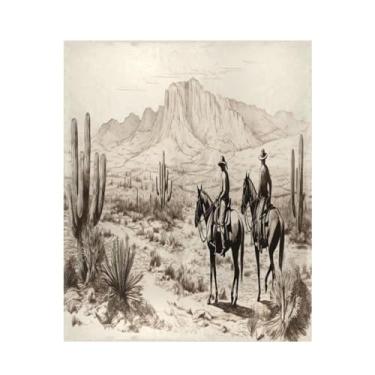 Imagem de Blueangle Cobertor Western Cowboys super macio e quente, 127 x 152 cm, leve para todas as estações, aconchegante cobertor para cama, sofá, sofá, fácil de cuidar (150)
