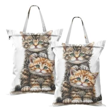 Imagem de SEHANY 2 peças de sacos grandes de lavanderia com alça, à prova d'água, bolsa de roupa para viagem e natação