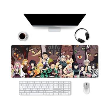 Imagem de Mouse pad compatível com Demom S1ayer - Base de borracha antiderrapante Anime Gaming Grande Mouse Pad para computador | Kaimetsu No Yaiba 11,7 x 80 cm Home Office Tapete de mouse longo