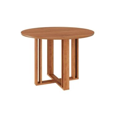 Imagem de Mesa De Sala Jantar Flora C/ Tampo Madeirado 109cm Cinamomo - Cimol