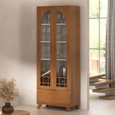 Imagem de Cristaleira Murano 3 Portas com Vidro Cinamomo/Off White - Arley - Art