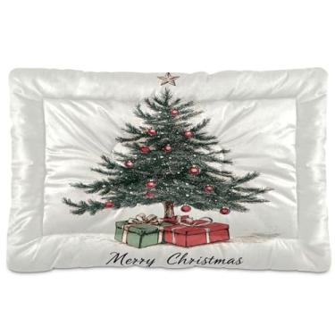 Imagem de SEHANY Cama de árvore de Natal para cães e gatos com fundo antiderrapante, caixa de canil, colchão macio para animais de estimação, lavável para cães pequenos, médios e grandes, gatos, 91 x 61 cm