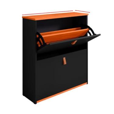 Imagem de Sapateira Organizadora Com Prateleira E Gaveta Basculante Hall de Entrada(Outlet Cinza Com Freijó)