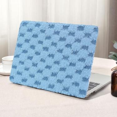Imagem de Seorsok Capa compatível com MacBook Air de 13 polegadas 2022 2021 2020-2018 versão A1932 A2179 M1 A2337, capa rígida de plástico e capa de teclado, pelúcia azul