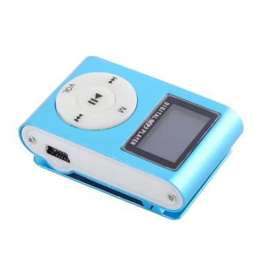 Imagem de Luqeeg Mini Reprodutor de Música Mp3 Portátil Hifi Com Tempo de Espera Super Longo para Estudantes Esportes Corrida Concha de Metal Azul