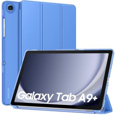 Imagem de MoKo Capa para Galaxy Tab A9+/A9 Plus 11 polegadas 2023, capa protetora inteligente de suporte fino com capa traseira translúcida de policarbonato rígido para tablet Tab A9 Plus (SM-X210/X216/X218