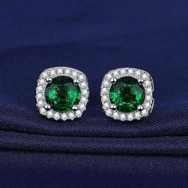 Imagem de Brincos quadrados Moissanite para orelhas sensíveis, mulheres, zircônia cúbica, chique, joias para noivas, presentes de amizade, presentes de Natal, Dia dos Namorados