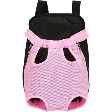 Imagem de Canguru Mochila Rosa para Transporte de Pets – Alças Ajustáveis, Tecido Respirável, Uso Frontal ou Costas para Cães e Gatos com Conforto e Segurança