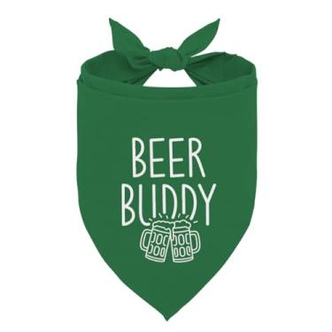 Imagem de Bandana Beer Buddy Dog, Engraçado Dia de São Patrício, acessórios para animais de estimação, cachecol triangular ajustável para cães pequenos e médios, lenço de pescoço ajustável para animais de