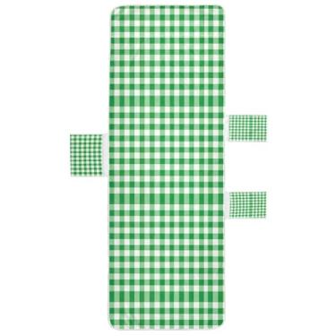 Imagem de STAYTOP Capa de toalha de cadeira de salão verde Buffalo Grid, capa macia para espreguiçadeira, capas de cadeira de praia com bolsos para jardim ao ar livre, pátio, pátio, banhos de sol, gramado, 215
