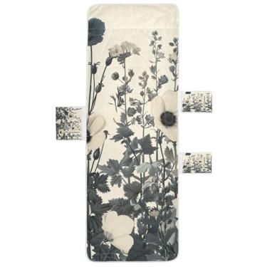 Imagem de STAYTOP Capa de toalha para espreguiçadeira de flores de ervas, capa macia para espreguiçadeira, capas de cadeira de praia com bolsos para jardim, pátio, pátio, banhos de sol, gramado, 215 x 76 cm