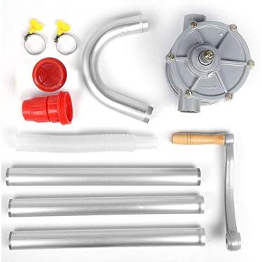 Imagem de XXGJOALD Bomba de tambor manual de manivela manual de liga de alumínio bomba de barril de óleo para combustível óleo gasolina diesel desempenho estável
