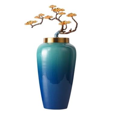 Imagem de Vasos de cerâmica, sala de estar, hall de entrada, armário de TV, mesa de jantar, arranjos florais e ornamentos