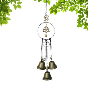 Imagem de Sinos de Bruxa para Proteção | Ornamento Rústico De Com Carillão,Campainha de Bruxa para Porta e Proteção,para Halloween Natal Ação de Graças Parede Cozinha Casa Escritório Árvore