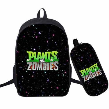 Imagem de Conjunto de mochilas Plants Zombies Cartoon Kids School, 2 unidades