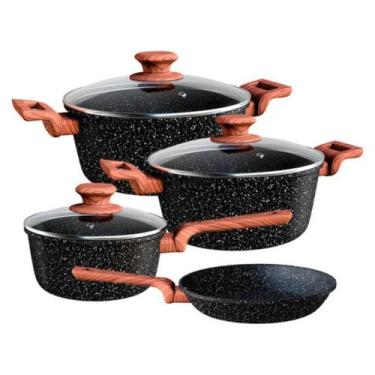 Imagem de Jogo De Panelas Colorstone Wooden 4 Peças Antiaderente - Euro Home