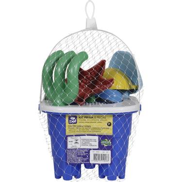 Imagem de Kit Baldinho de Praia Castelinho com 8 Peças Cores Sortidas (P) Bel