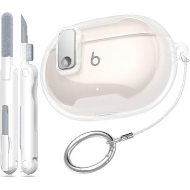 Imagem de RFUNGUANGO Capa protetora transparente para New Beats Studio Buds + (2023) / Beats Studio Buds (2021), trava de segurança para capa protetora Beats Studio Buds Plus com kit de limpeza/chaveiro