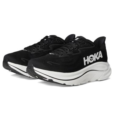 Imagem de HOKA Tênis feminino Clifton 10, Preto/branco, 12 Wide