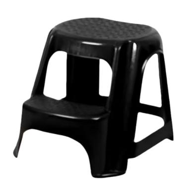 Imagem de Banqueta Banquinho de 2 Degraus Preta ou Branca banquinho banheiro para Casa e Trabalho, Disponível nas Cores Preto e Branco(preta)