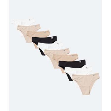 Imagem de Kit 10 Calcinhas Biquíni Microfibra DelRio-05088, Bege e preto, G