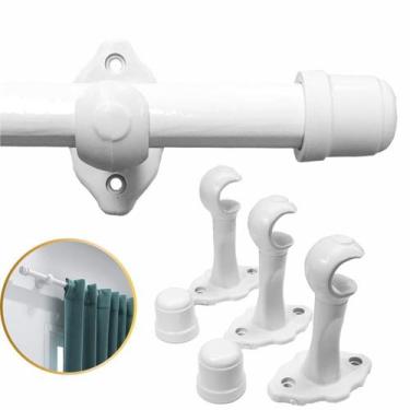 Imagem de Varão De Madeira Maciça 1,50m P/ Cortina 19mm Clássico Cores Cor:Branc