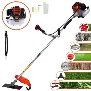 Imagem de Roçadeira Import Way IWRGM2T5X163 Com Carretel Nylon + Faca 2 Pontas + Faca 3 Pontas + Faca 6 Pontas + Faca 40 Dentes + Faca 80 Dentes + Escova de Aço