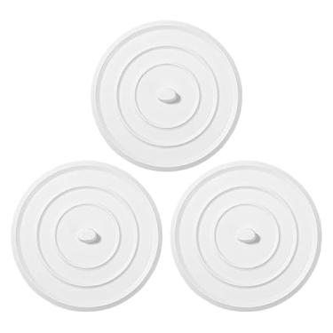 Imagem de Tampa de ralo de silicone de 3 peças, capa universal de ralo de pia de banheira de 10 cm, vedação à prova de vazamento para cozinha, banheiro, pia de lavanderia, plugue flexível fácil de limpar
