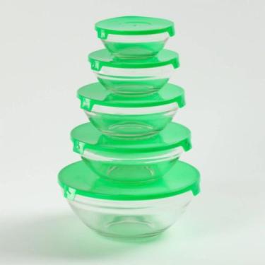 Imagem de Conjunto de 5 Tigelas de Vidro La Vittra com Tampa Plástica Intervalue