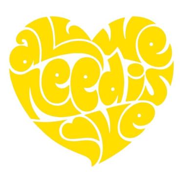 Imagem de Adesivo DECORATIVO Need is Love para notebook carro portas vidros Paredes vários tamanhos (AMARELO, 57x52cm)