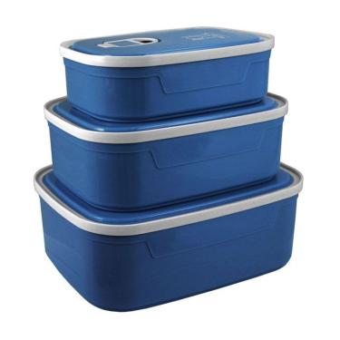 Imagem de Conjunto De Pote P- Alimentos C- 3 Pcs Concept Mais Azul