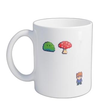 Imagem de Caneca Xícara de Café Porcelana 300ml Jogo de Pixel Retro