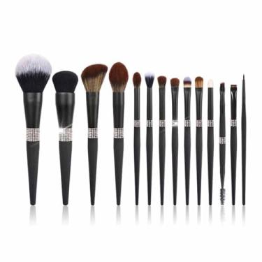 Imagem de Conjunto de pincéis de base, corretivo, pincel de pó, pincel de base líquida, conjunto de pincéis de maquiagem profissional para olhos e rosto,