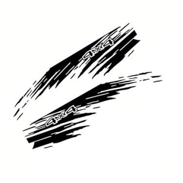 Imagem de FJMQHU 2 Adesivos para a Linha de Cintura, Adesivos Laterais para a Carroceria, Adesivos Resistentes a Arranhões para Autocaravanas, Revestimento de Caçamba, Preto