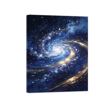 Imagem de Impressões abstratas em tela-Quadro texturizado para parede-Azul profundo-Pintura moderna para sala de estar 30x40cm Tela Embrulhada