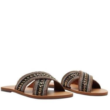 Imagem de Sandalia Rasteira Anacapri Marrom Tiras Cruzadas-Feminino