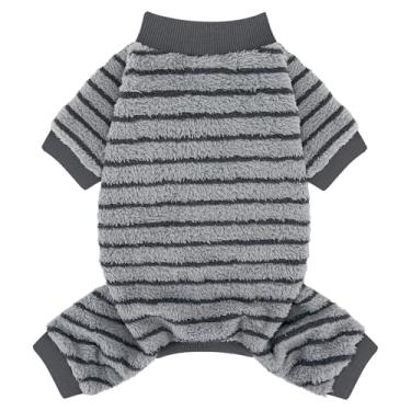 Imagem de XPUDAC Suéter listrado de lã para cães, roupas de inverno para cães pequenos, médios, meninas, meninos, roupas para clima frio, P