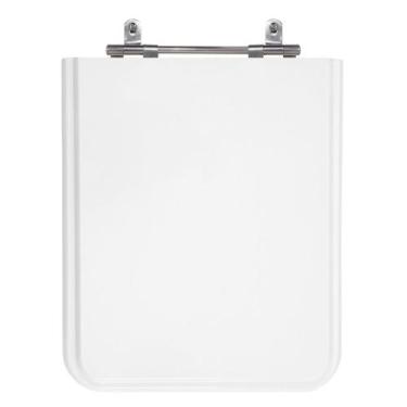 Imagem de Assento Sanitário Square Branco Tampa para Vaso Incepa de Madeira Laqu