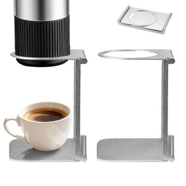 Imagem de Diakey Suporte portátil para cafeteira, suporte dobrável de alumínio para coador de café para máquinas de café expresso, compacto para acampamento e uso doméstico (pacote com 2 unidades)