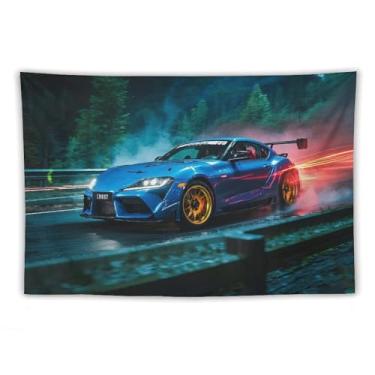 Imagem de HouLaiZhe JDM Tapeçaria de carro modificada Sup Jdm carro drift pendurar na parede quarto decoração de casa tapeçarias estética piquenique decoração de parede arte de parede para dormitório sala de