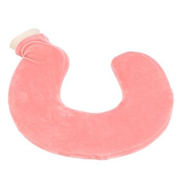 Imagem de GLOGLOW Necessidades Diárias Borracha Macia Com Capa de Poliéster Removível, Capacidade de 1L, Garrafa de água Quente Em Formato de U para Alívio da Dor No Pescoço e Nos Ombros, Nan (Carne Vermelha)