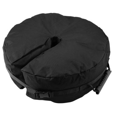 Imagem de Luqeeg Bolsa Redonda Resistente de Peso de Areia para Guarda-chuva de Pátio, Base de Guarda-chuva Leve e Dobrável para Passeios na Praia, Feita de Tecido, Preto, 18,1 X 5,9 pol.