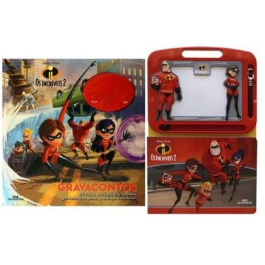 Imagem de Kit de livros infantil Os Incríveis: Gravacontos +Tela Mágica - Crianç