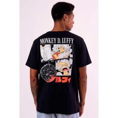 Imagem de Camiseta One Piece Monkey D. Luffy - Piticas, M, Preto, Unissex